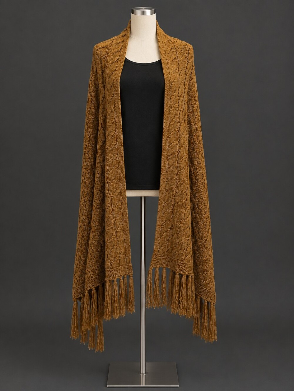 Patricia Nash Cable Knit Fringe Wrap